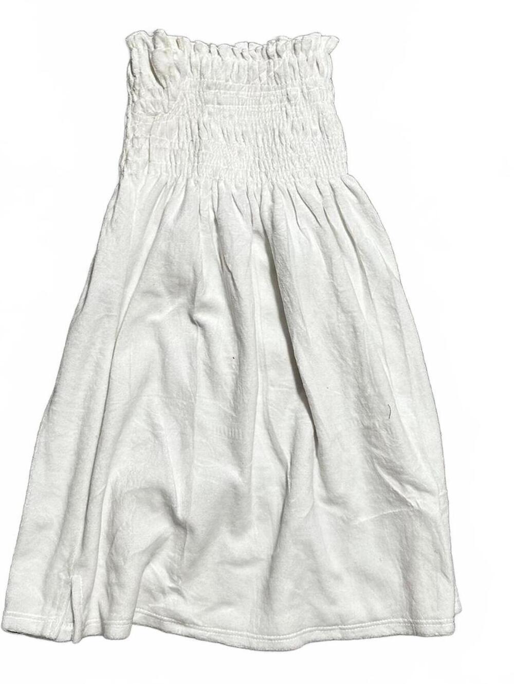 Lispy by Charlotte Russe White Terry Cloth Smocked Strapless Mini Dress Size M